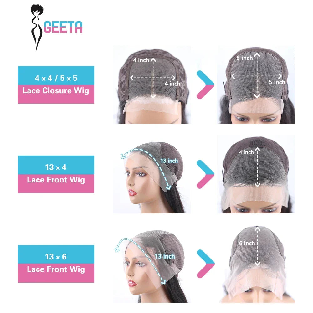 Geeta 13X6 Chocolate Brown Lace Front Wig 200% Pre Plucked Pre Plucked Pre Bleached Bone Straight Human Hair Wigs For Women