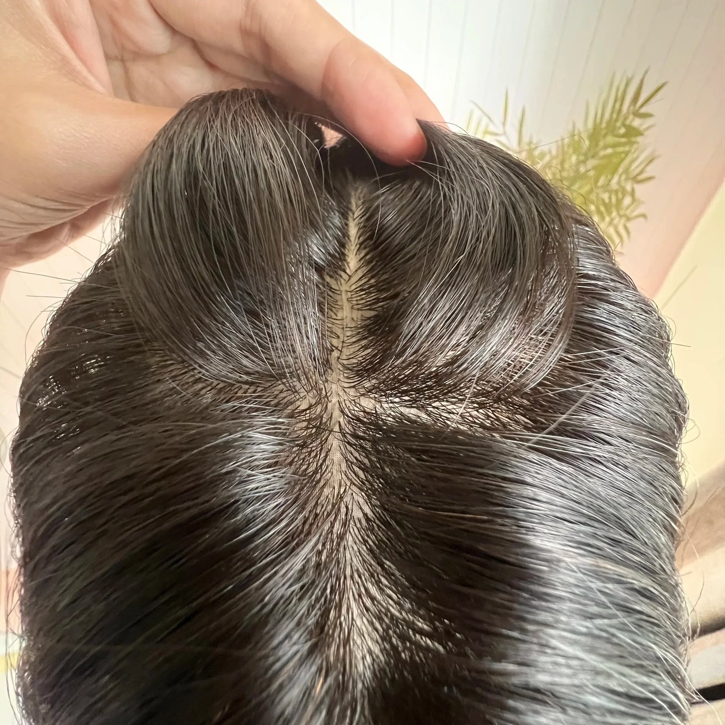 Brown #4/6 Highlight Natural Wavy Glueless 5x5 Silk Top Closure Wigs Human Hair Pre Plucked Remy Brazilian 360/Full Lace Wigs